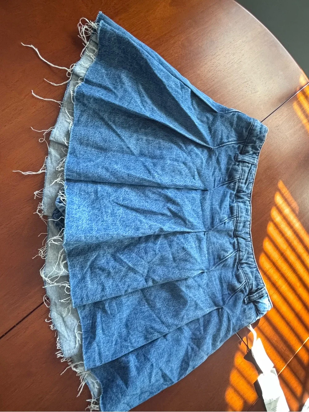 Anthropologie- PILCRO Denim Pleated Mini Skort - Blue sz 31 NWT